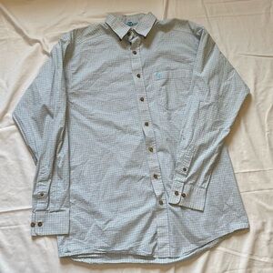 Ariat Pro series Men's Casual Checkered Shirt - Light Blue and White